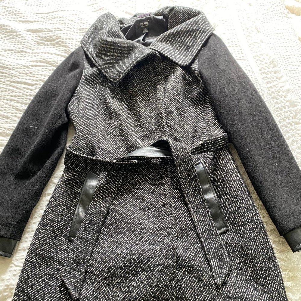 Placket Front wool blend winter coat